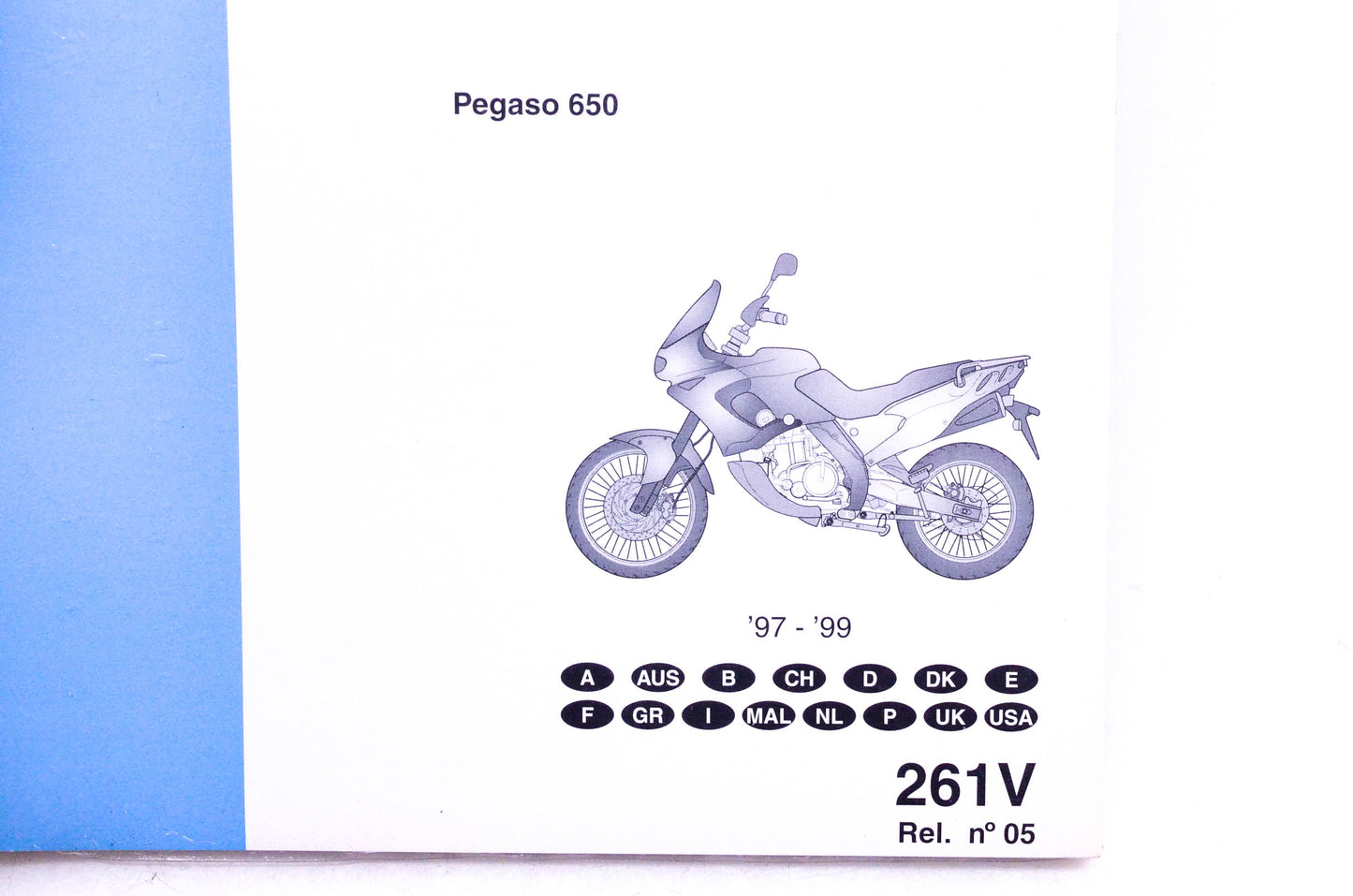 Aprilia 88261V0 Pegaso 650 1997-99 261V Parts Catalogue NOS
