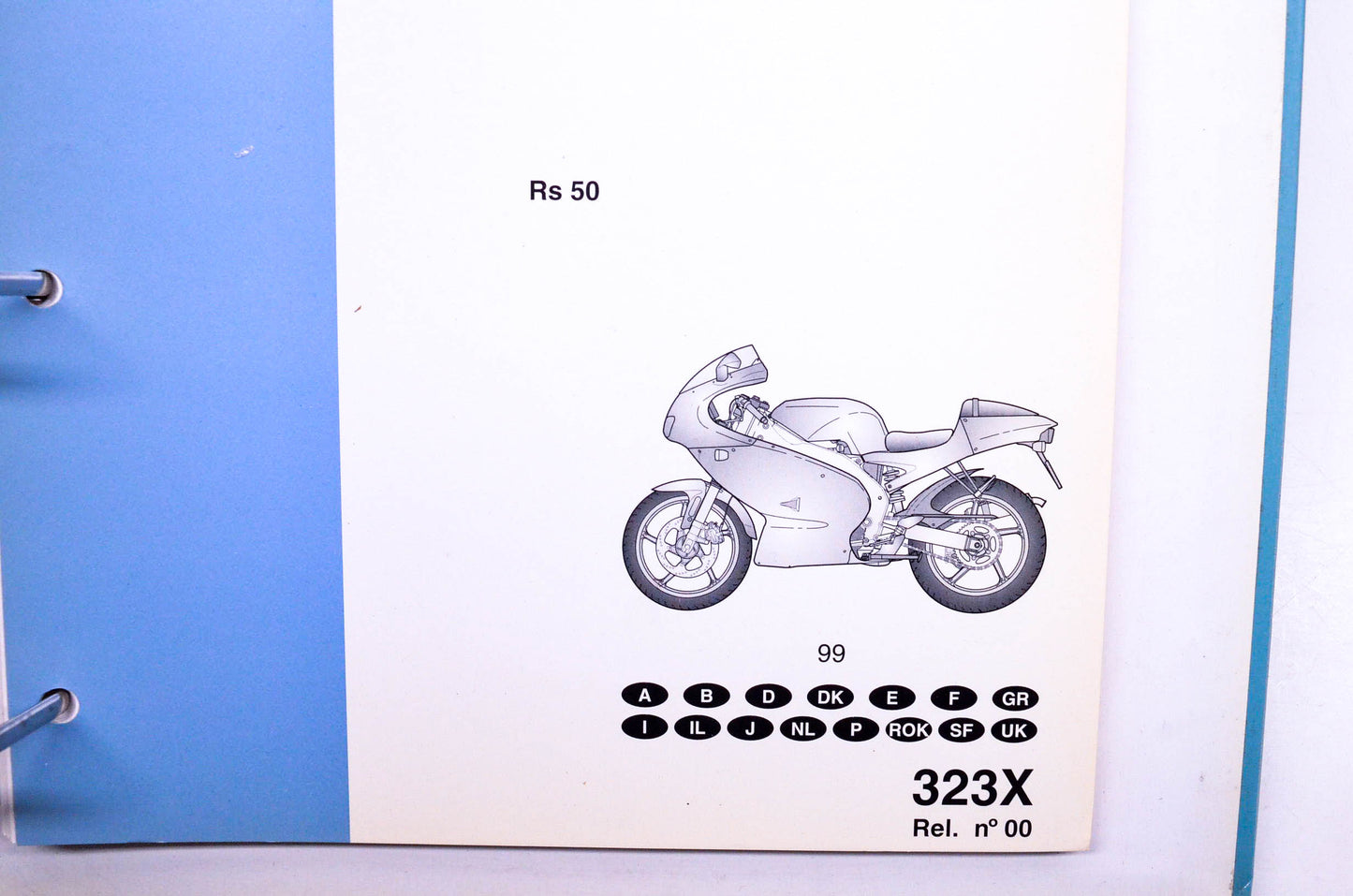 Aprilia 88323X0 RS50 1999 323X Spare Parts Catalogue w/ Binder