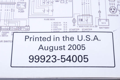 OEM Suzuki 99923-54005 2005 "K5" Wiring Diagram Manual