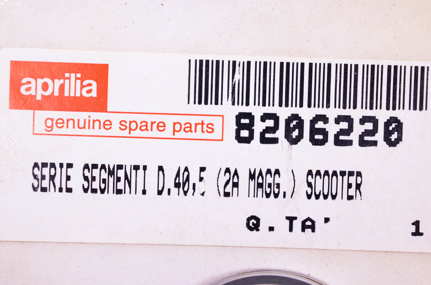 Aprilia 8206220 Piston Ring Kit NOS