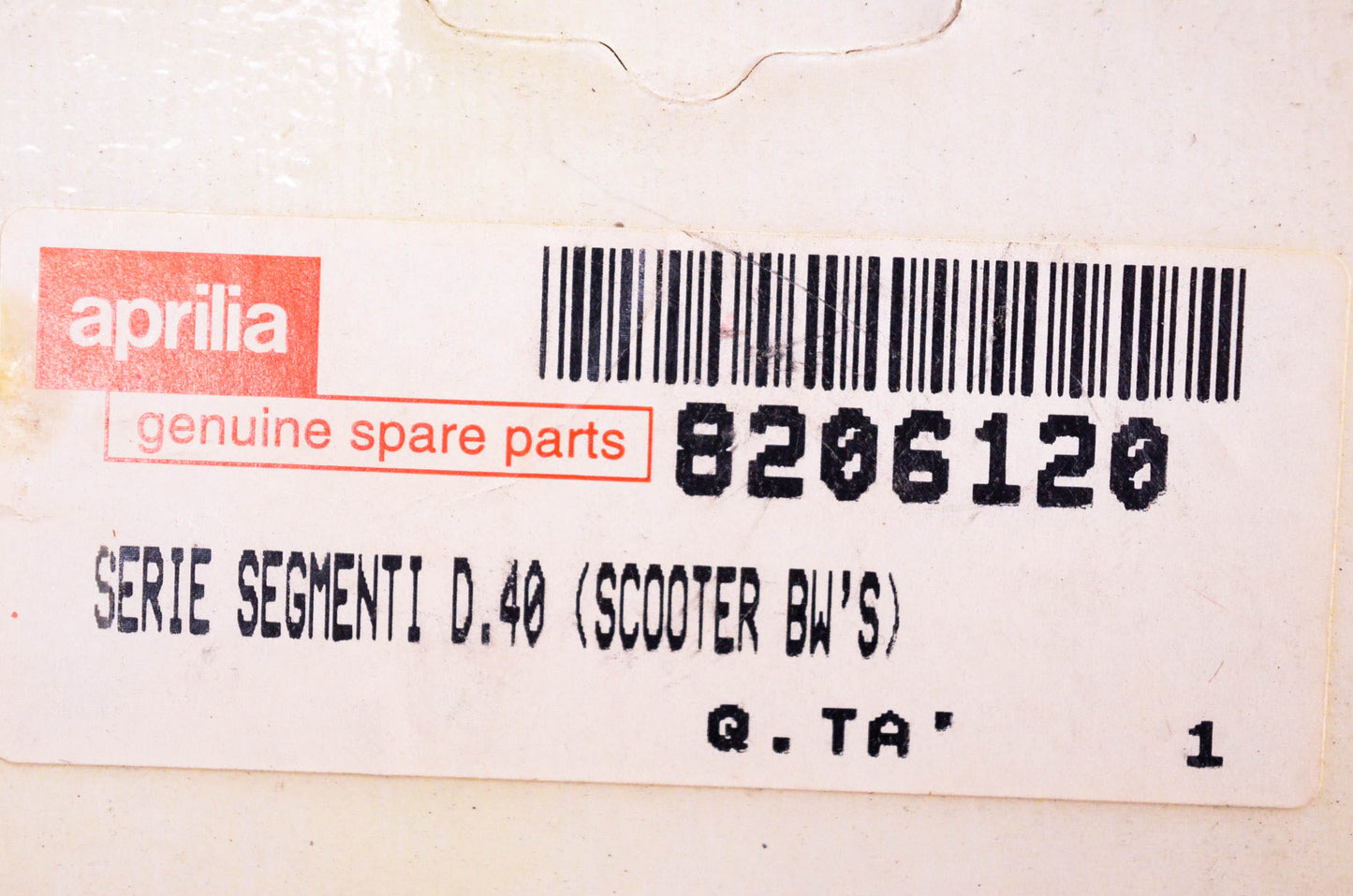 Aprilia 8206120 Piston Ring Kit NOS