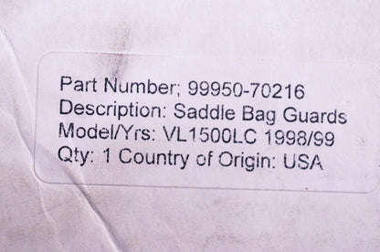 New OEM Suzuki 99950-70216 VL1500LC 1998-99 Saddle Bag Guard Kit NOS