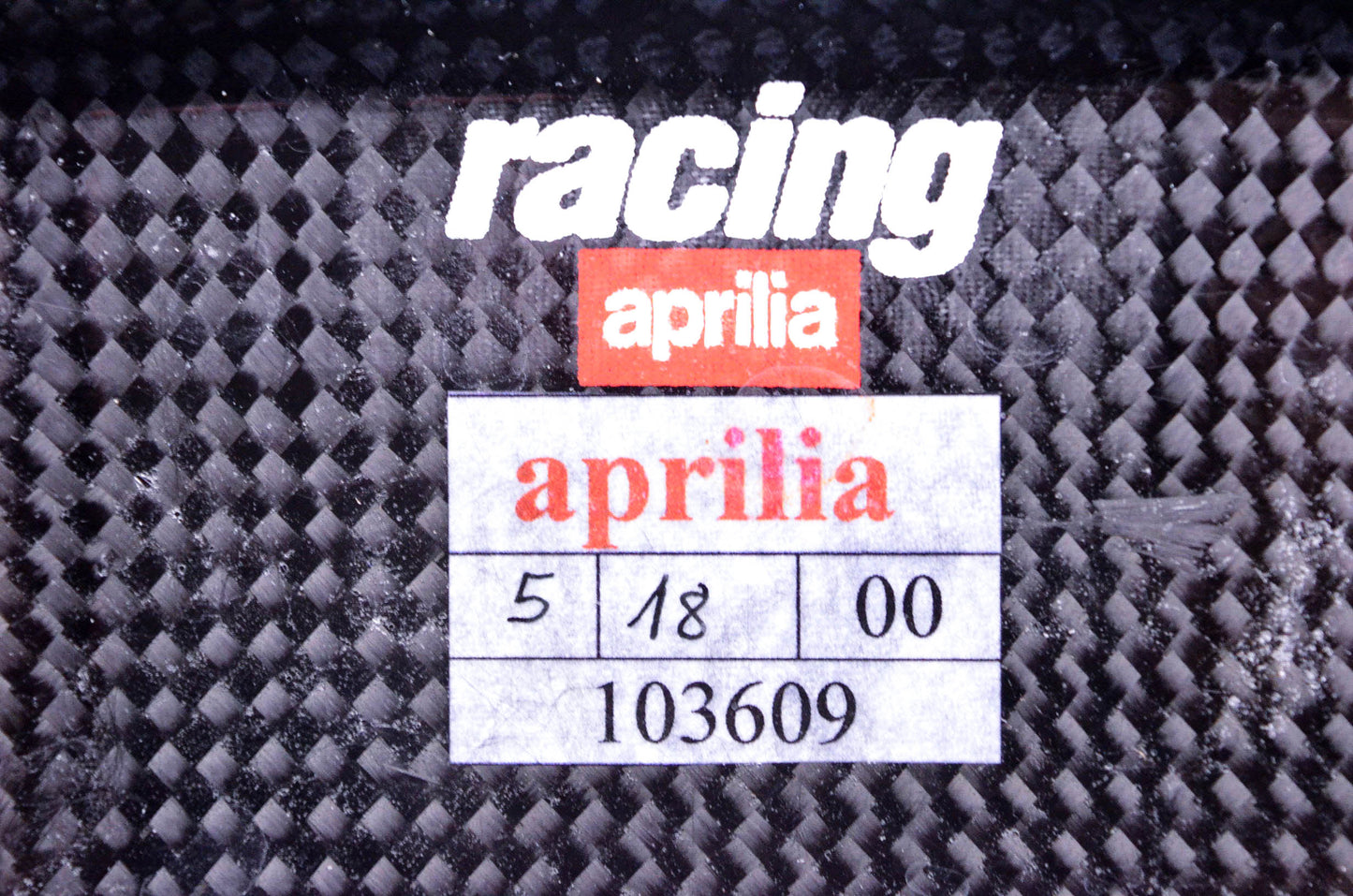 Aprilia 103609, 8791048 Rear Carbon Fiber Mudguard NOS
