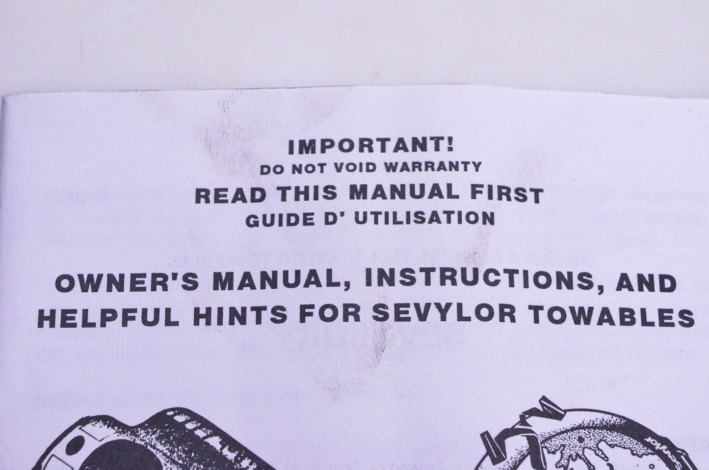 Sevylor 9912 Towable Owner's Manual w/ Patch Kit