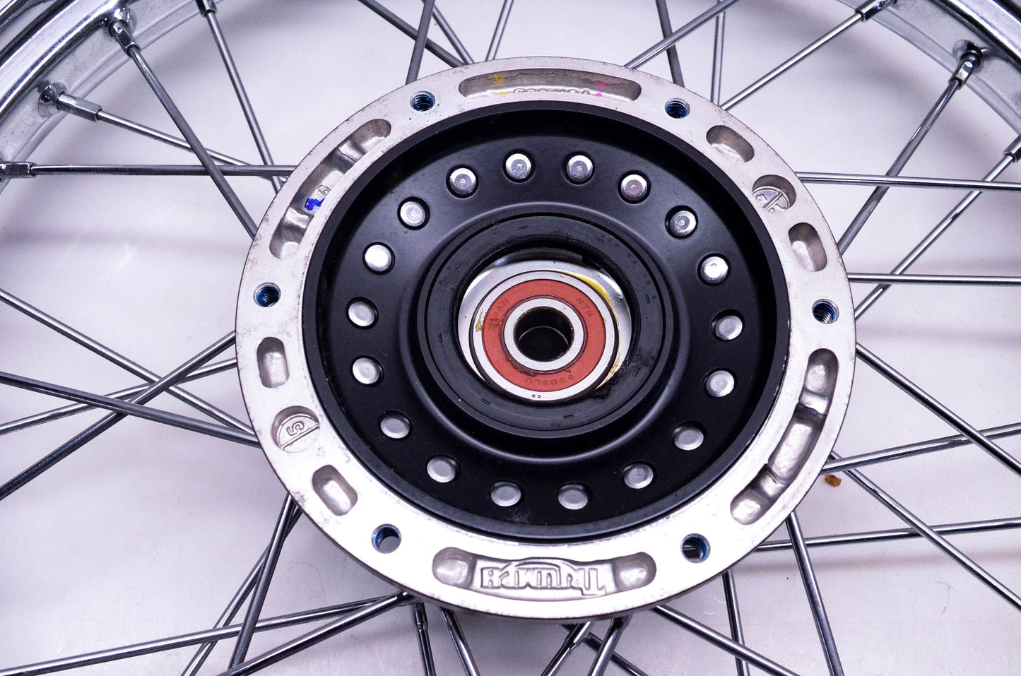 New OEM Triumph T2001143 Front Chrome Spoked Wheel Assembly NOS