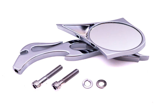 Drag Specialties 0640-0089 Mirror Spike w/ Flame Stem Kit NOS