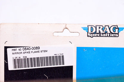Drag Specialties 0640-0089 Mirror Spike w/ Flame Stem Kit NOS