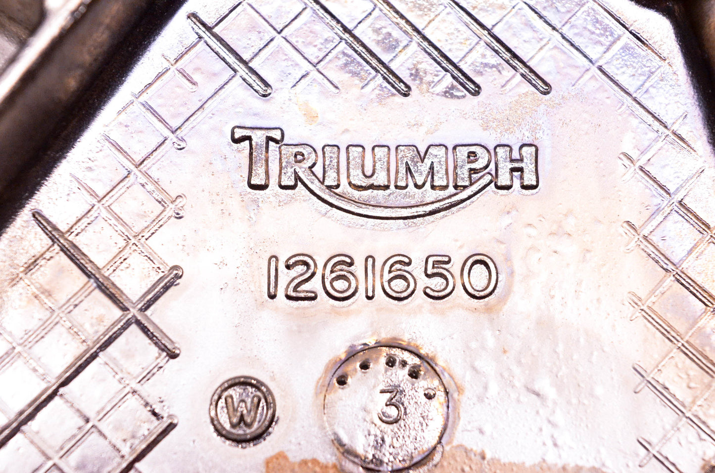 New OEM Triumph A9730035, 1261650 Chrome Sprocket Cover NOS
