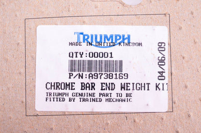 New OEM Triumph A9738169 Chrome Bar End Weight Kit NOS