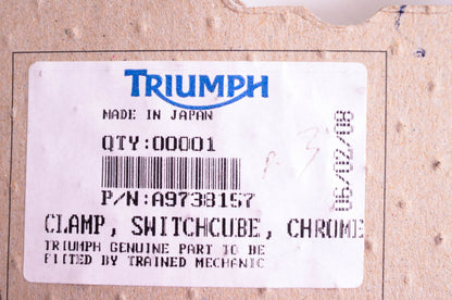 New OEM Triumph A9738157 Chrome Switchcube Clamp NOS