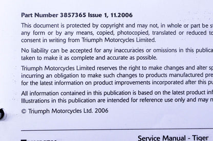 OEM Triumph 3857365 Triumph Tiger(ABS) Motorcycle Service Manual