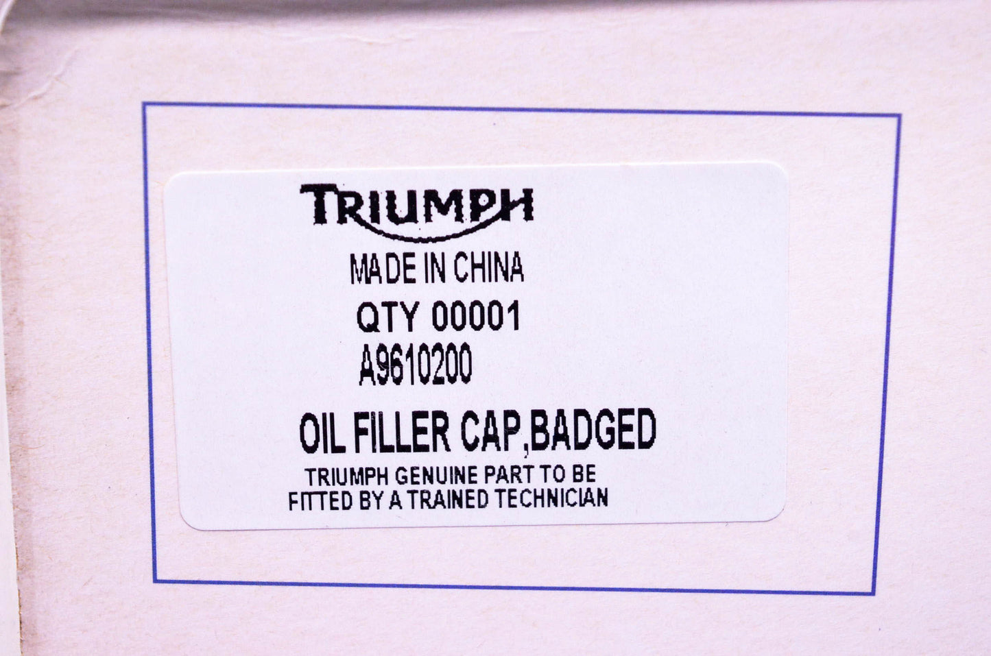 New OEM Triumph A9610200 Badged Oil Filler Cap NOS