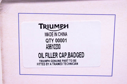 New OEM Triumph A9610200 Badged Oil Filler Cap NOS