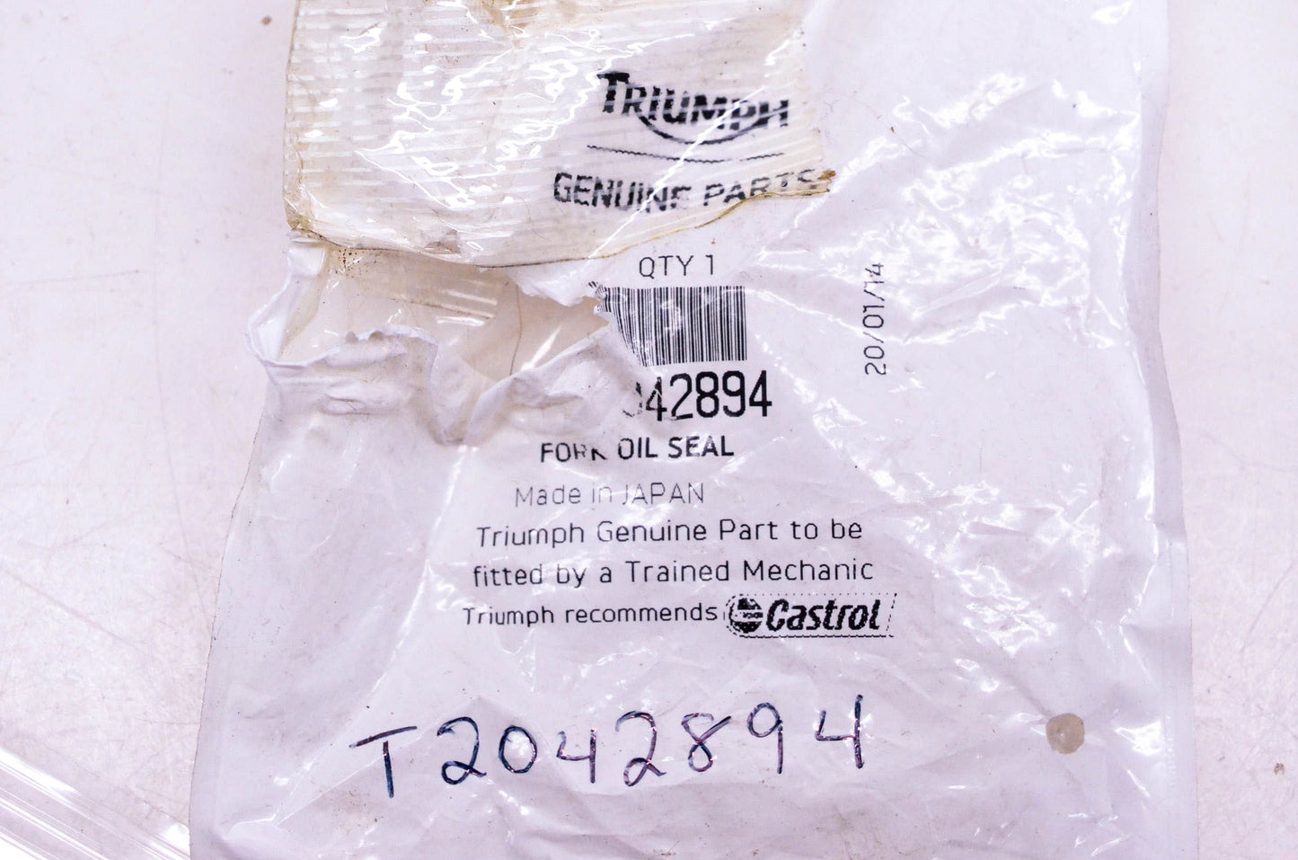 New OEM Triumph T2042894 Fork Oil Seal NOS