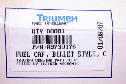 New OEM Triumph A9730176 Chrome Billet Style Fuel Cap NOS