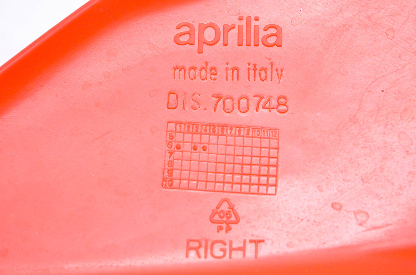 Aprilia 700748 Red Right Side Panel Cowling