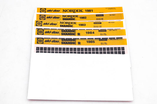 SkiDoo 480114801, 480115601, 480119801 Lot of 5 Microfiches Nordik 1981-1985