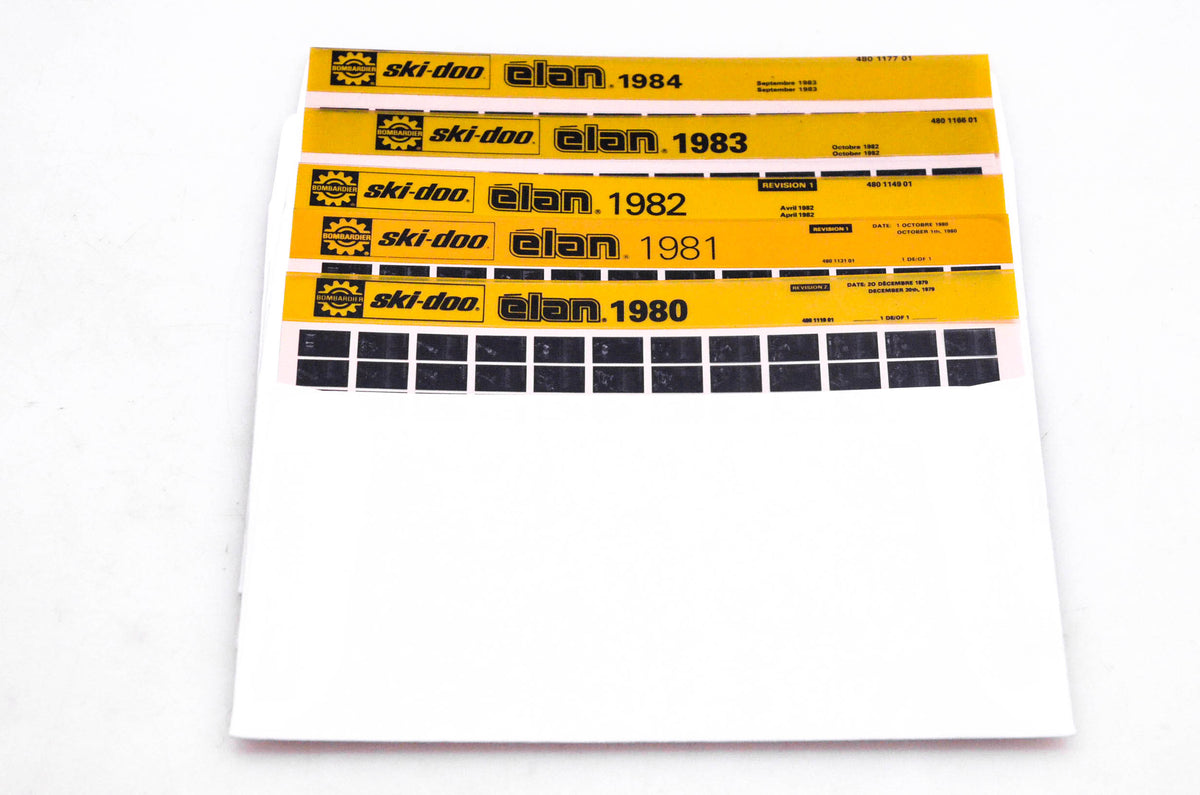 SkiDoo 480117701, 480113101, 480111901 Lot of 5 Microfiches Elan 1980-1984