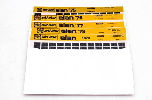 SkiDoo 480109701, 480107001, 480102101 Lot of 5 Microfiches Elan 1975-1979