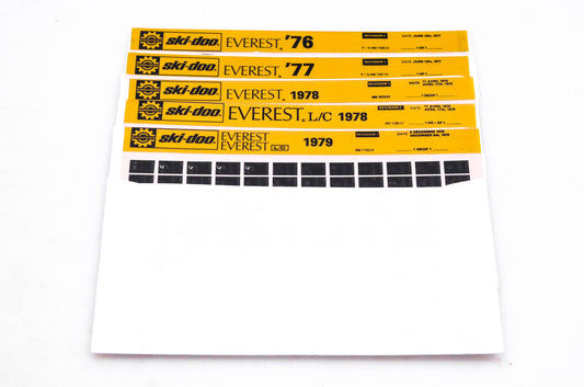 SkiDoo 480110201, 480107301, 480104501 Lot of 5 Microfiches Everest L/C 1976-1979