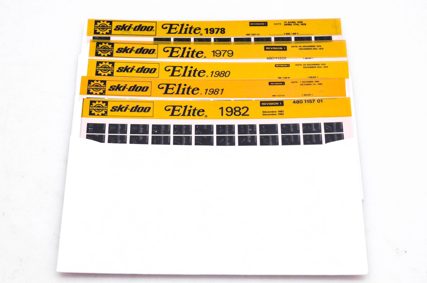 SkiDoo 480109101, 480111301, 480115701 Lot of 5 Microfiches Elite 1978-1982