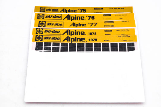 SkiDoo 480102001, 480103301, 480109601 Lot of 5 Microfiches Alpine 1975-1979