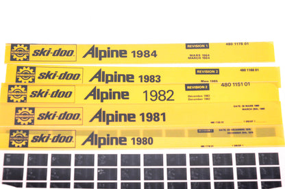 SkiDoo 480111801, 480113201, 480117801 Lot of 5 Microfiches Alpine 1980-1984