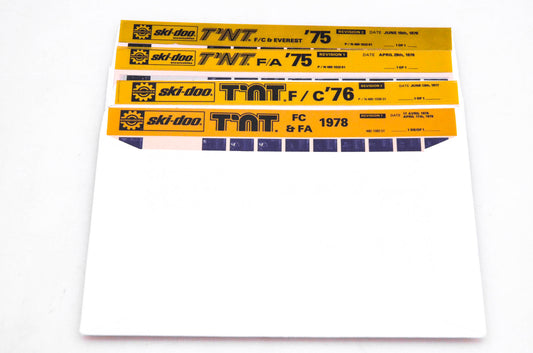 SkiDoo 480102201, 480102301, 480108201 Lot of 4 Microfiches T'NT F/A, F/C Everest 1975 1976 1978