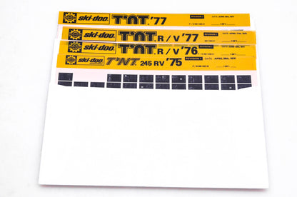 SkiDoo 480102701, 480103601, 480106301 Lot of 4 Microfiches T'NT 1975-1977