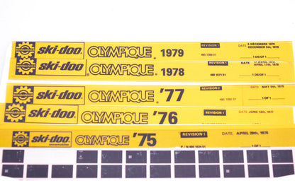 SkiDoo 480102401, 480103401, 480109901 Lot of 5 Microfiches Olympique 1975-1979