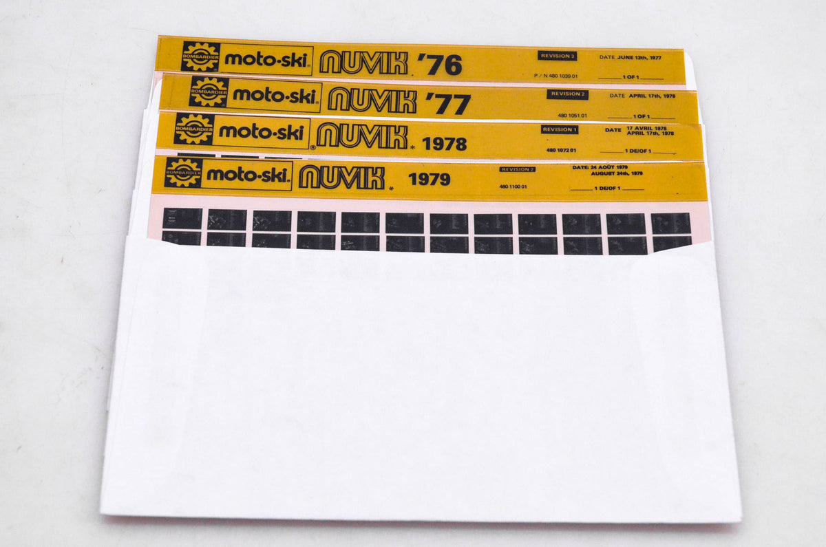 SkiDoo 480110001, 480107201, 480103901 Lot of 4 Microfiches Nuvik 1976-1979