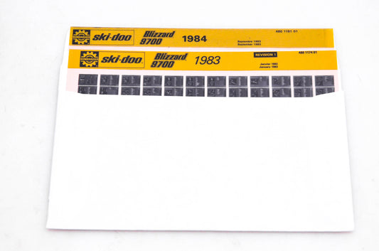 SkiDoo 480117401, 480118101 Lot of 2 Microfiches Blizzard 9700 1983-1984