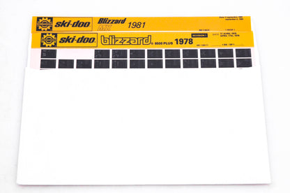 SkiDoo 480108901, 480113601 Lot of 2 Microfiches Blizzard 6500 Plus 1978 Blizzard MX 1981