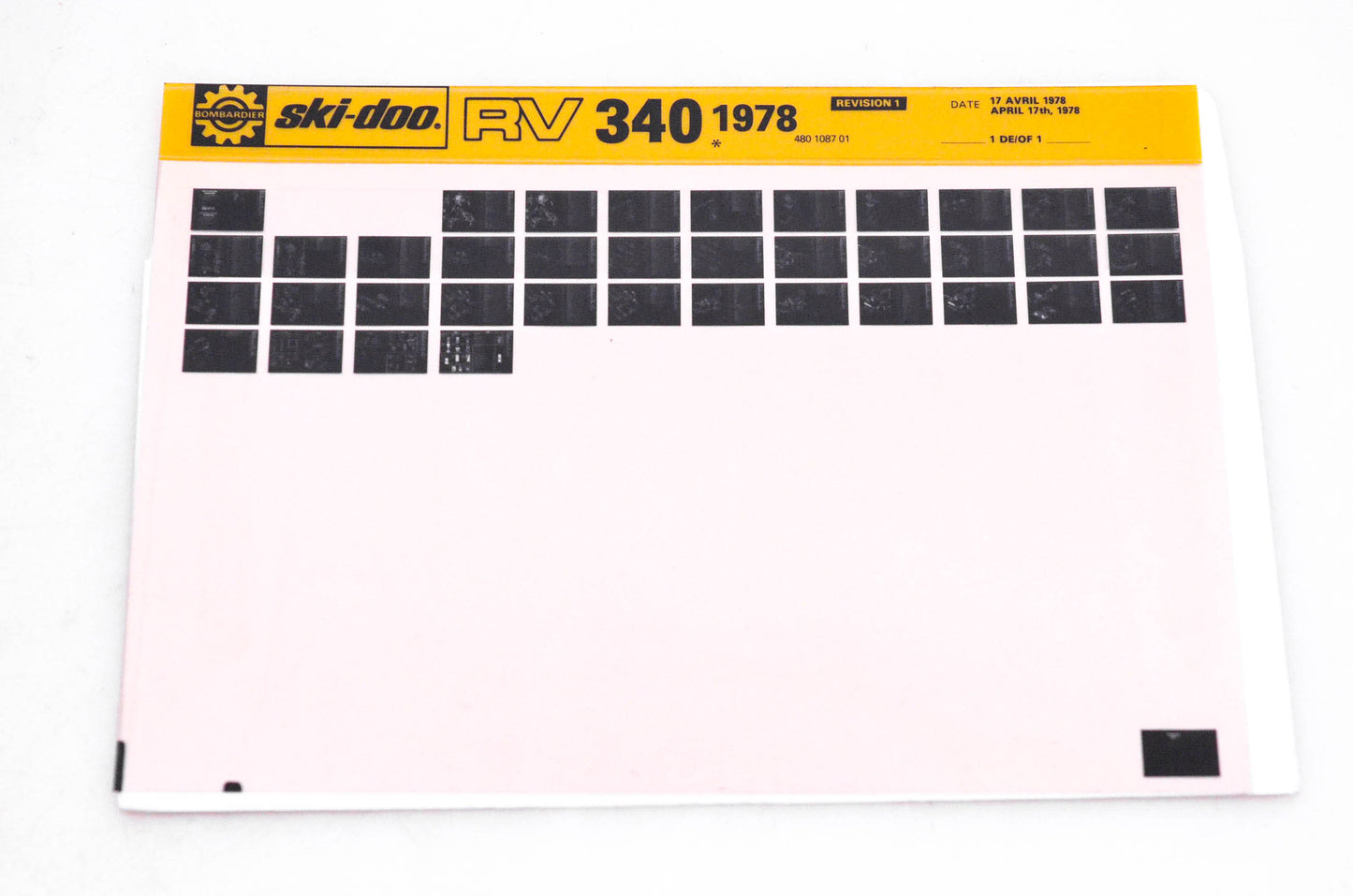 Aftermarket 480108701 Microfiche RV 340 1978 NOS
