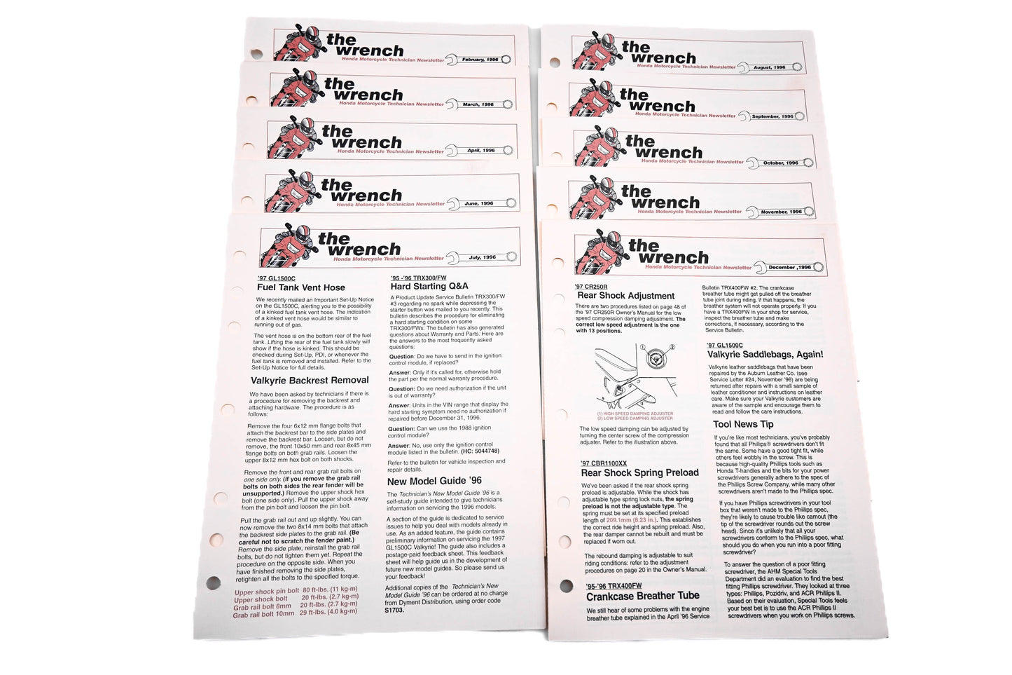 OEM Honda The Wrench Service Technician 1996 Issues