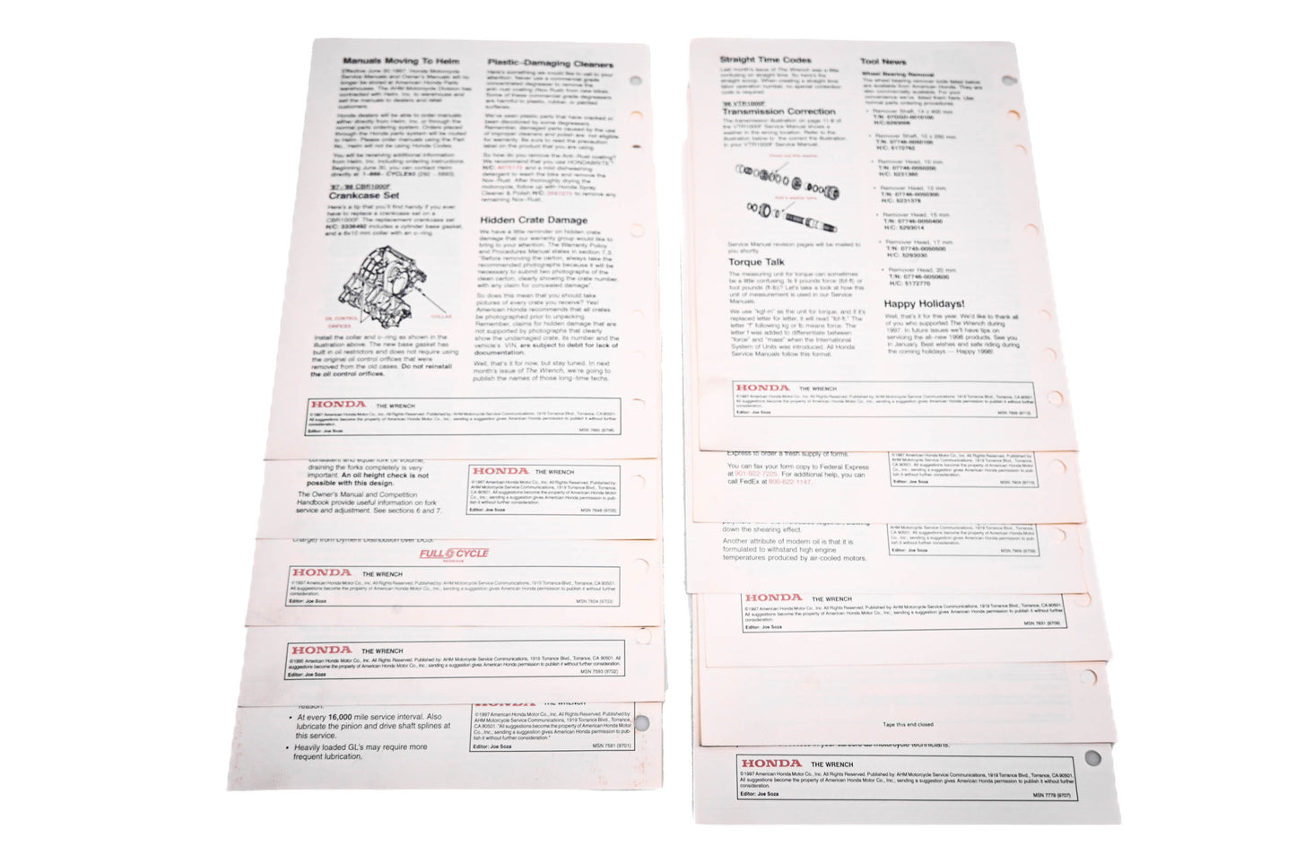 OEM Honda The Wrench Service Technician 1997 Issues