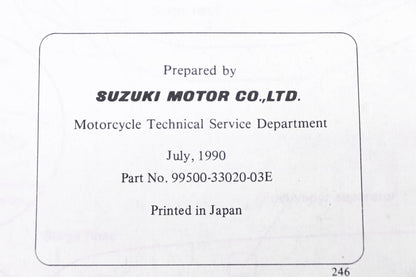 OEM Suzuki 99500-33020-03E GSF400 Bandit 1990 Service Manual