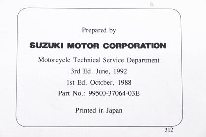 OEM Suzuki 99500-37064-03E GSX750F 1990 Service Manual