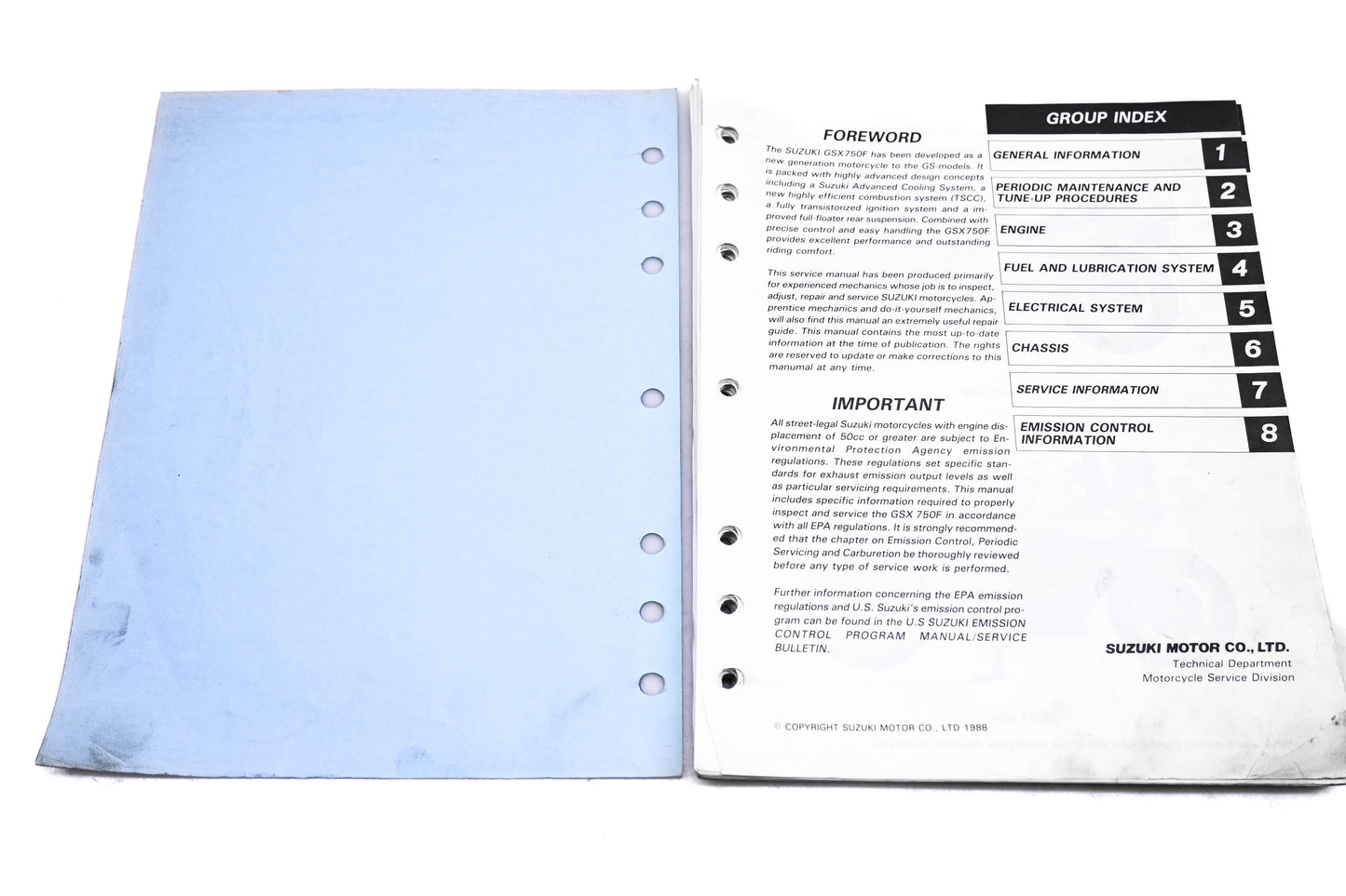 OEM Suzuki 99500-37060-03E GSX7500F 1988 Service Manual