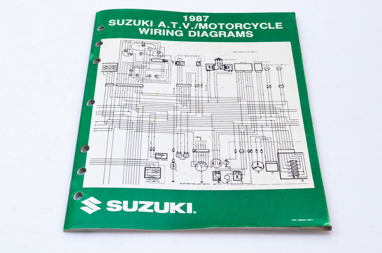 OEM Suzuki 99923-13871 1987 ATV Motorcycle Wiring Diagrams