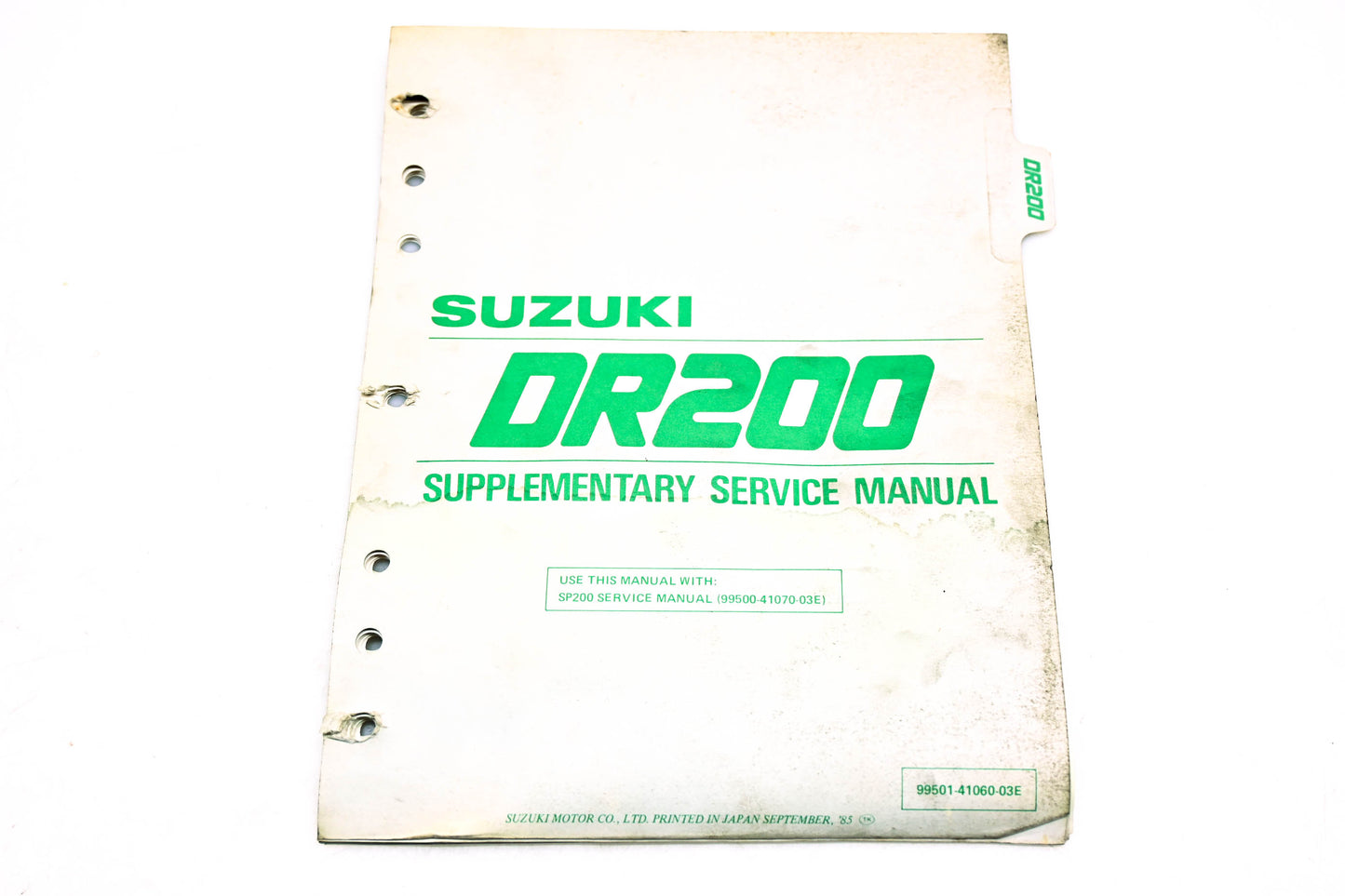 OEM Suzuki 99501-41060-03E DR250 1985 Supplementary Service Manual