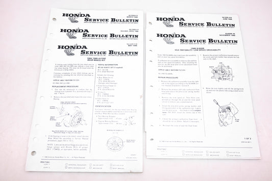 OEM Honda Lot of 5 Service Bulletins 1986