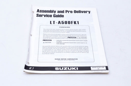 OEM Suzuki 99505-01041-03E LT-A500FK1 Assembly & Pre-Delivery Service Guide