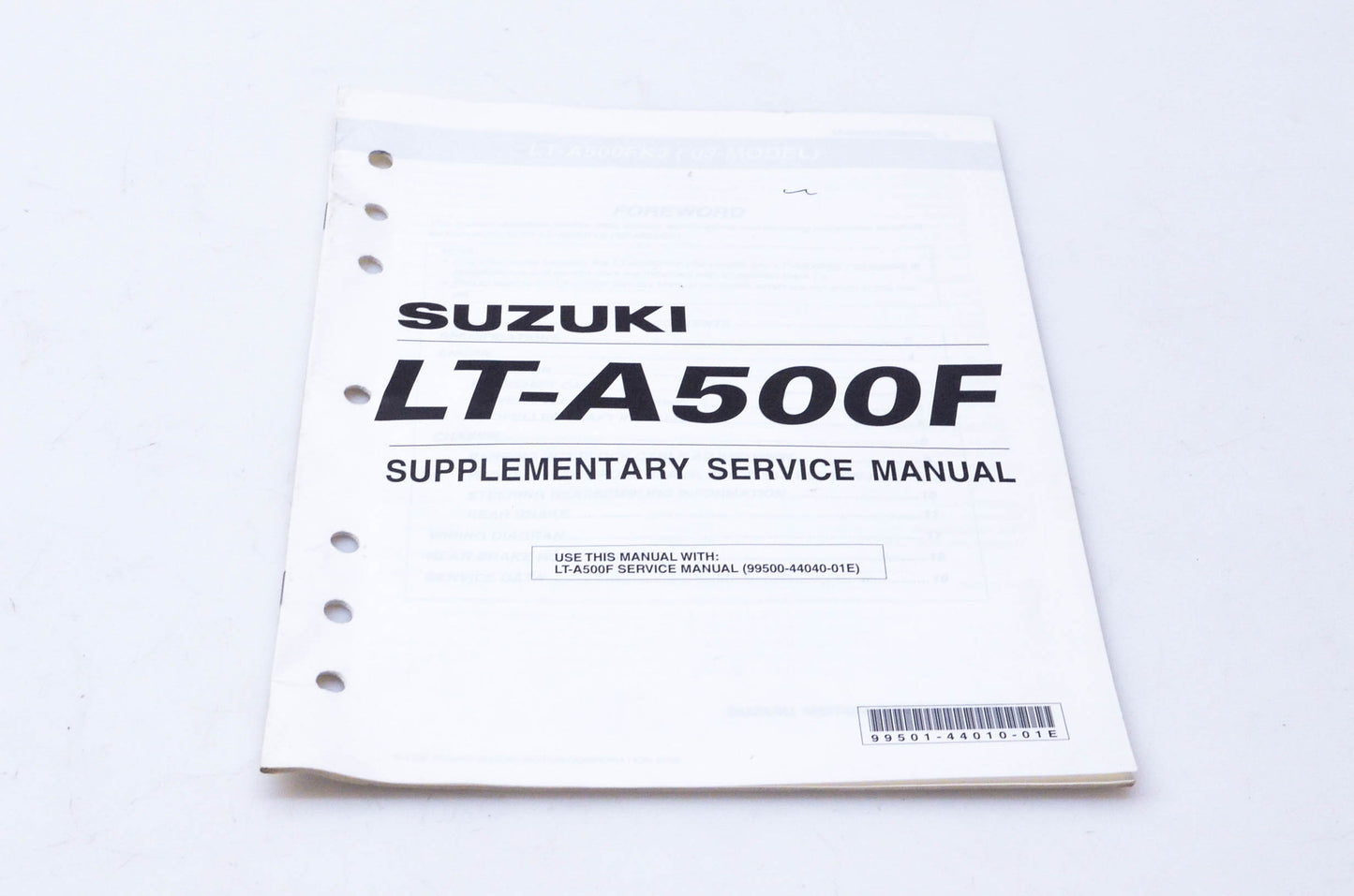 OEM Suzuki 99501-44010-01E LT-A500F Supplementary Service Manual