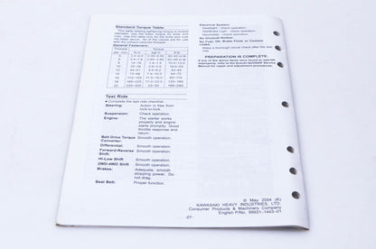 OEM Suzuki 99505-01075-03E QUV620FK5 Assembly & Pre-Delivery Service Guide