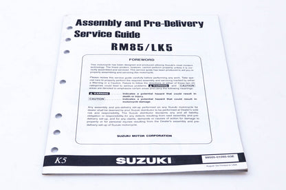 OEM Suzuki 99505-01095-03E RM85/LK5 Assembly & Pre-Delivery Service Guide