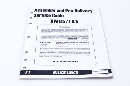 OEM Suzuki 99505-01095-03E RM85/LK5 Assembly & Pre-Delivery Service Guide