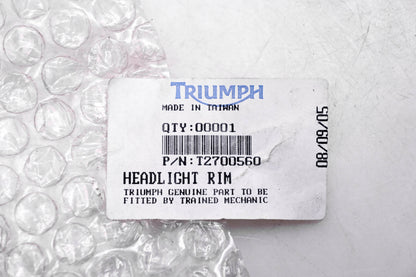 New OEM Triumph T2700560 Chrome Headlight Trim NOS