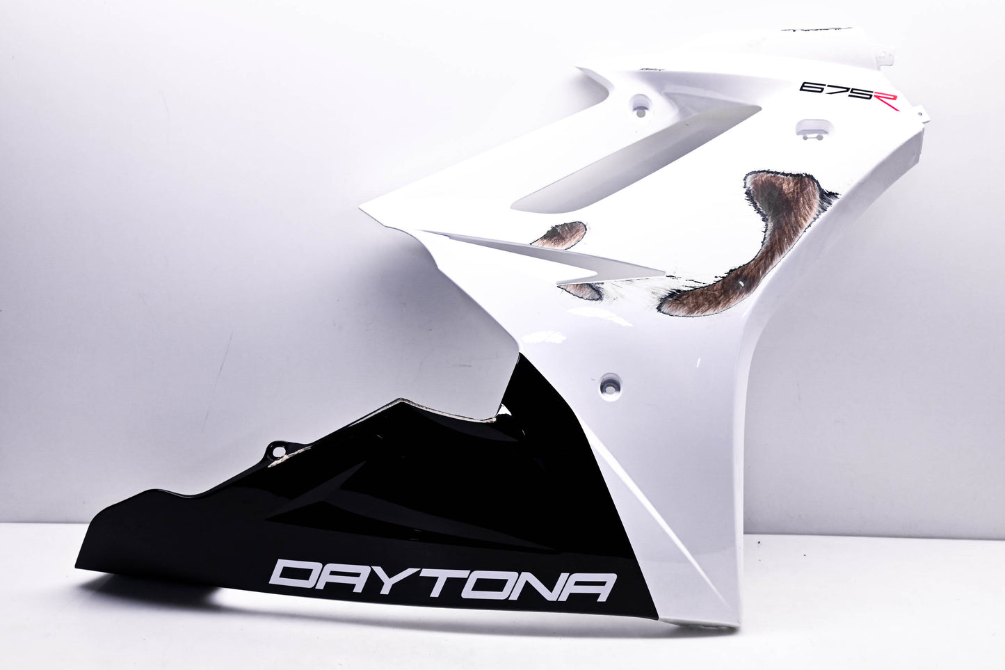 OEM Triumph T2307530 Daytona 675R White w/ Black Trim Right Fairing