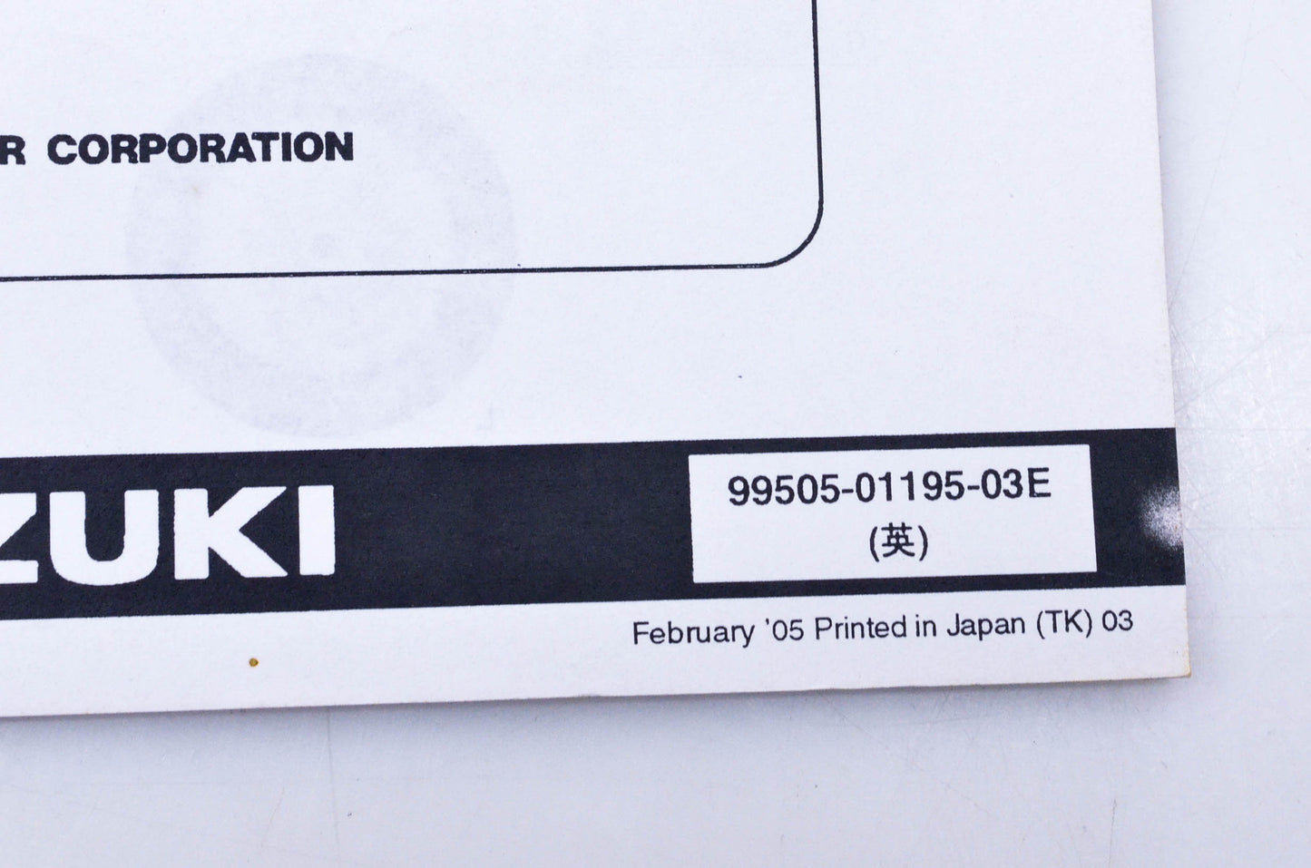 OEM Suzuki 99505-01195-03E DR-Z400SMK5 Assembly & Pre-Delivery Service Guide